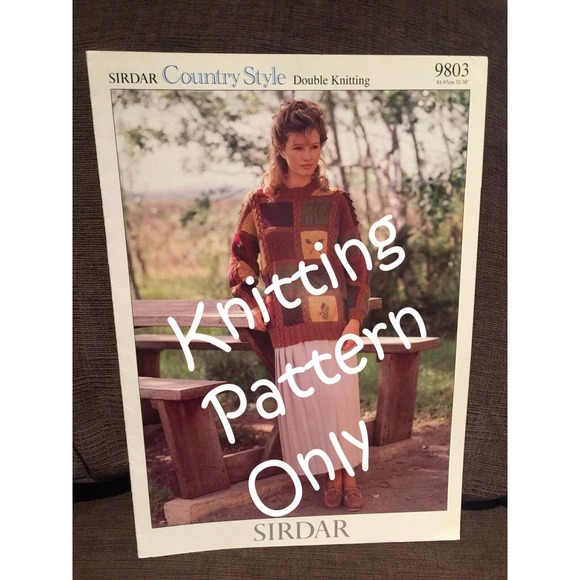 New Sirdar 9803 Country Style Double Knitting Patchwork Pullover Sweater Pattern - Picture 1 of 2